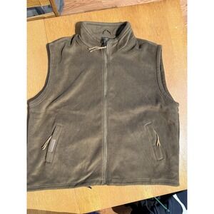 Vintage Stormtech Men's‎ 3XL Brown Fleece Vest Full Zip Nylon Lined